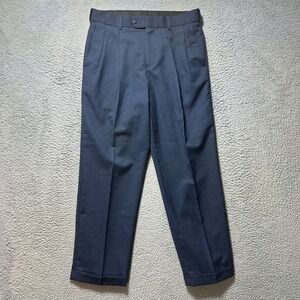 Stafford Mens Sharkskin Classic Fit Pleated Dress Pants 32x30 Professional